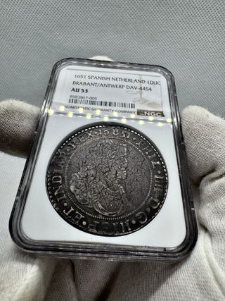 [NGC TOP POP] Felipe IV. 1 ducatón. 1651. Amberes.