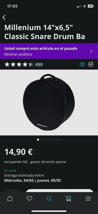 Caja 14” x 6,5” Drumcraft con funda