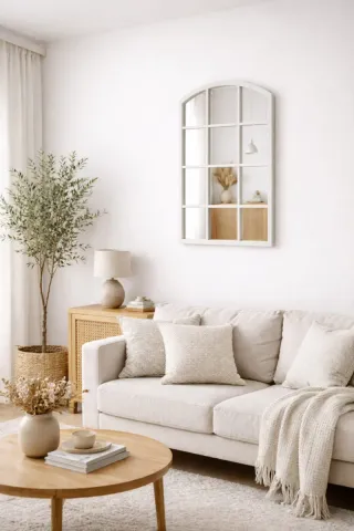 ESPEJO LACADO EN BLANCO. Leer descripción.