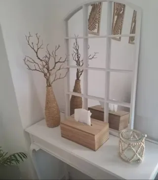 ESPEJO LACADO EN BLANCO. Leer descripción.