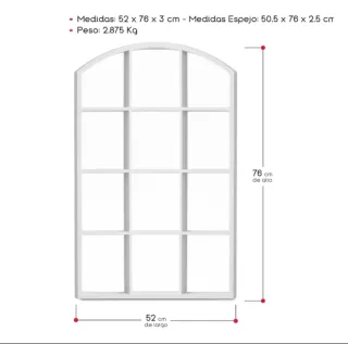 ESPEJO LACADO EN BLANCO. Leer descripción.