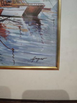 Cuadro puerto maritimo clasico