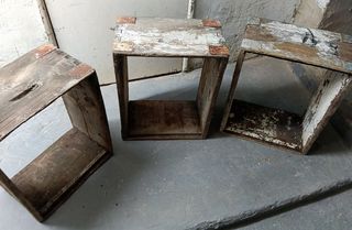 TRES CAJONES de MADERA ANTIGUOS - MADRID