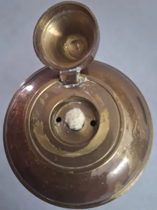 Candil de aceite vintage con mecha latón/bronce.