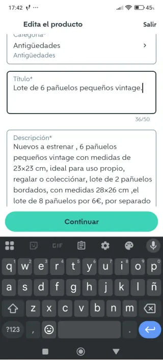 Pack de 2 pañuelos bordados vintage