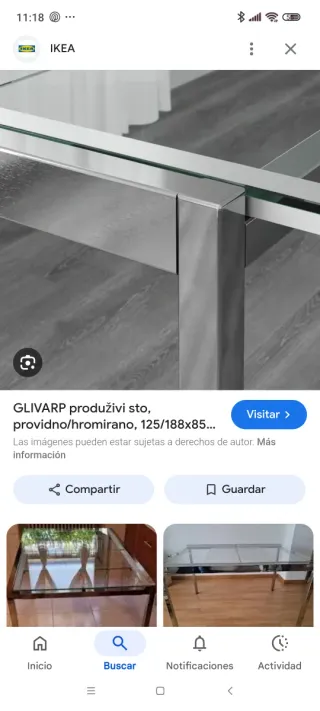 Mesa de salón, cristal extensible