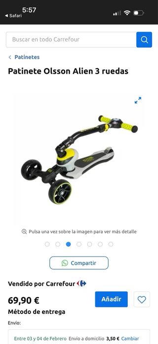 Patinete olsson alien 3 ruedas