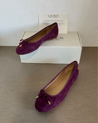 Ralph Lauren bailarinas piel ante mujer 37