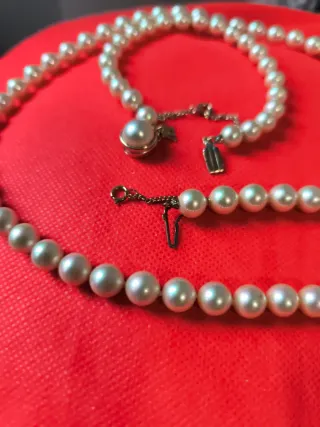 Juego de Majorica.Collar y pulsera de plata 925.