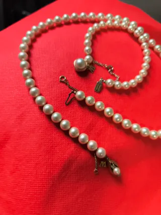 Juego de Majorica.Collar y pulsera de plata 925.