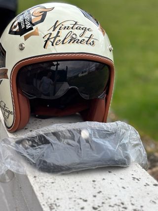 Casco moto jet Vintage retro