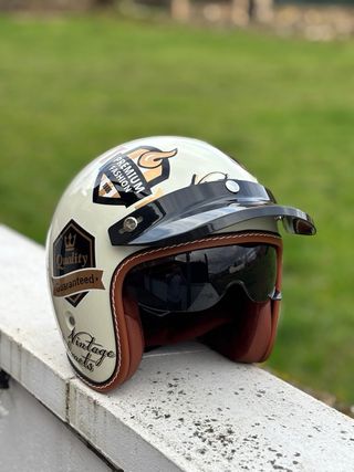 Casco moto jet Vintage retro