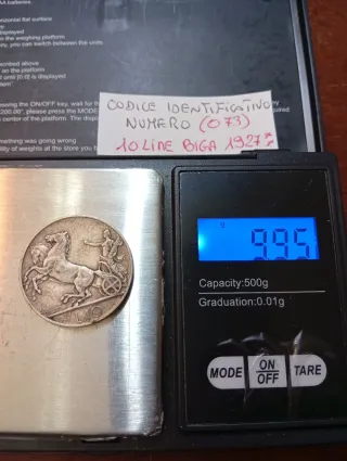 10 Lire Biga Briosa 1927 due rosette