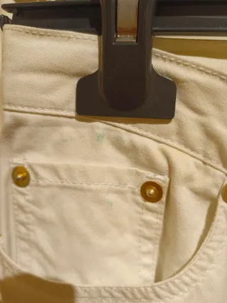 Pantalón vaquero blanco de síntesis