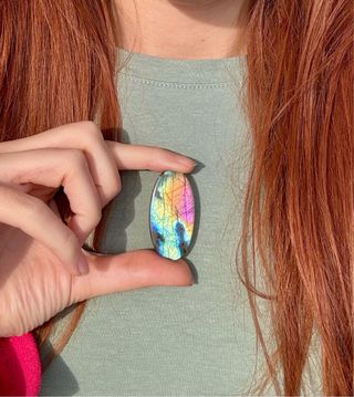 Labradorita arcoíris, cabujon calidad colgante