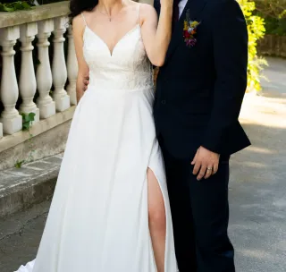 Vestido de novia minimalista boho