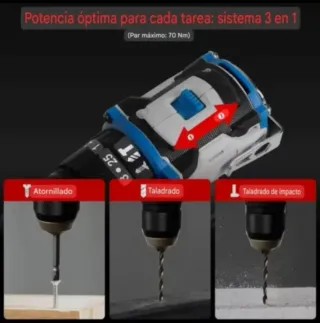 Taladro Atornillador Recargable (2 Baterías)