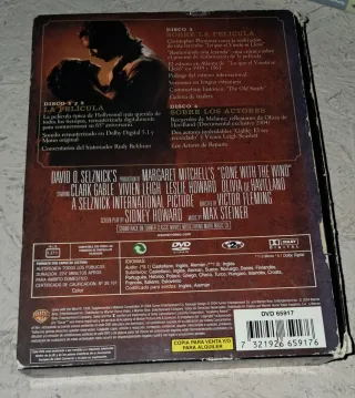 PACK 4 DVD'S LO QUE EL VIENTO SE LLEVÓ, EDICIÓN