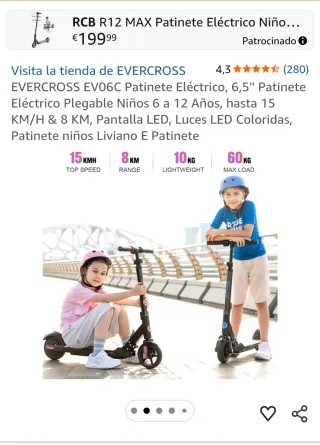Patinete eléctrico niños