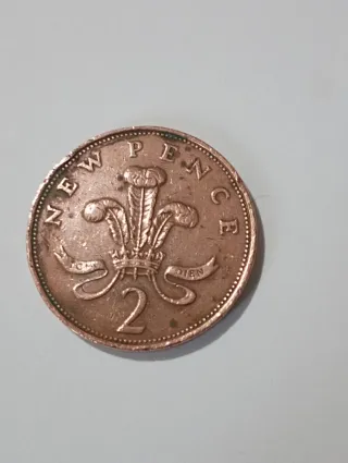 Moneda de Inglaterra,del año 1971, de 2 peniques,
