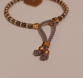 Bracciale Kidult Pietra Grigia Cuore Dorato