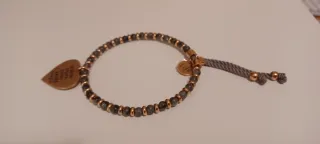 Bracciale Kidult Pietra Grigia Cuore Dorato