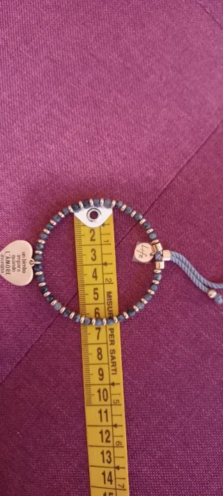 Bracciale Kidult Pietra Grigia Cuore Dorato