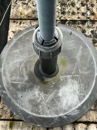 Sombrilla de terraza gris + soporte