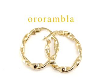 Pendientes Aro Oro 18k Rizado