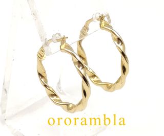 Pendientes Aro Oro 18k Rizado