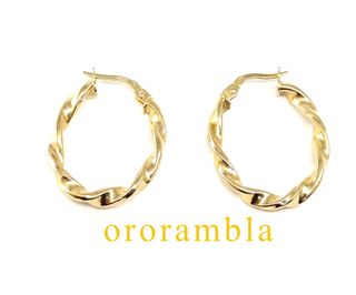 Pendientes Aro Oro 18k Rizado