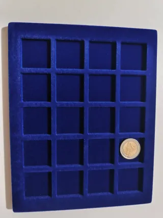 Vassoio porta monete 20 caselle blu