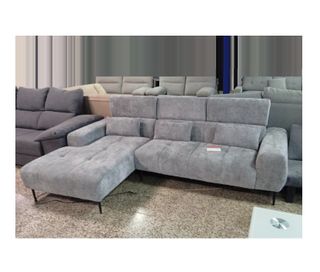 Sofá chaiselongue en algodon gris