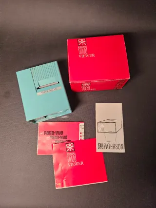 Visor Patterson y cajas para diapositivas