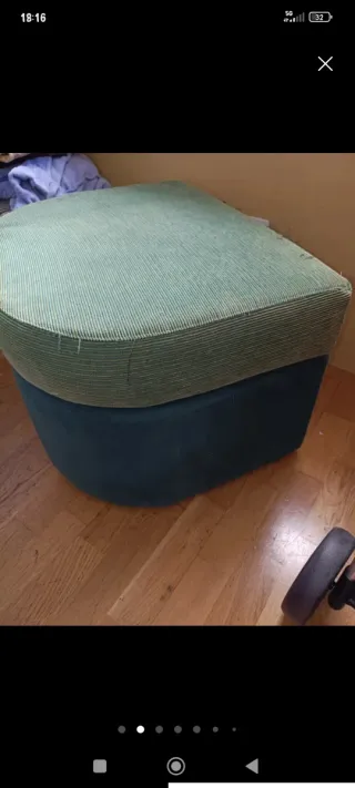 Puf asiento tela verde