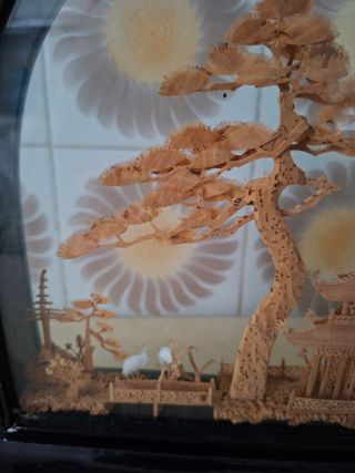 Diorama antiguo chino de corcho