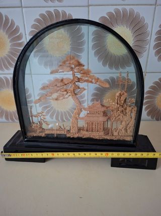 Diorama antiguo chino de corcho