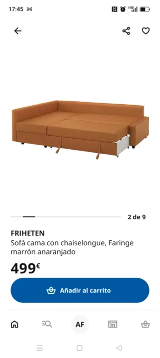 Sofá cama Ikea en perfecto estado, 1 mes de uso.