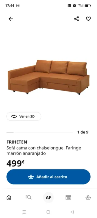 Sofá cama Ikea en perfecto estado, 1 mes de uso.