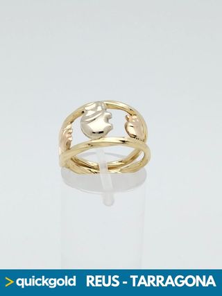 040-01-00556 ANILLO ORO 18K TRICOLOR T9