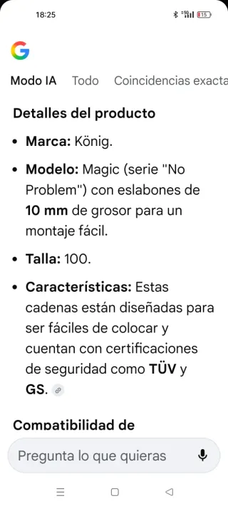 Cadenas de nieve Koning talla 100