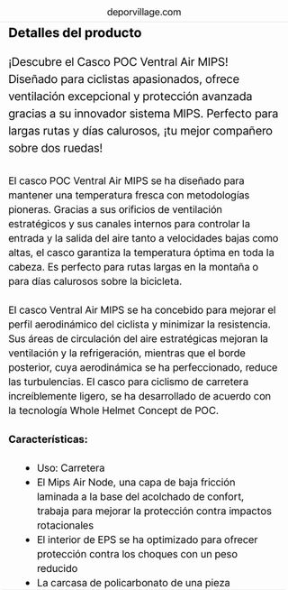 Casco bici POC Ventral Air Mips Blanco