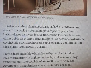 Sofá cama ikea Lyckselelovas