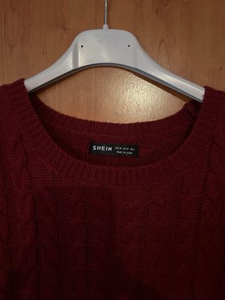 Vestido de lana granate elástico talla M