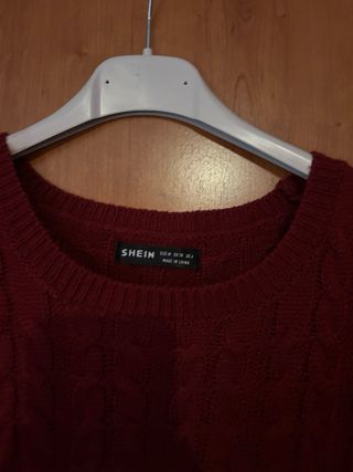 Vestido de lana granate elástico talla M