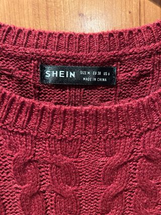 Vestido de lana granate elástico talla M