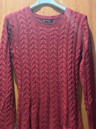 Vestido de lana granate elástico talla M