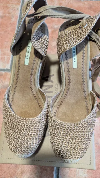Sandalias alpargatas de cuña de esparto T.40