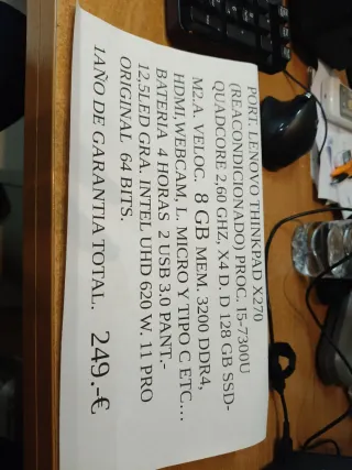 Vendo portátil Lenovo thinkpad x270 en perfecto