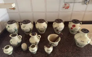 Juego de cocina vintage de cerámica